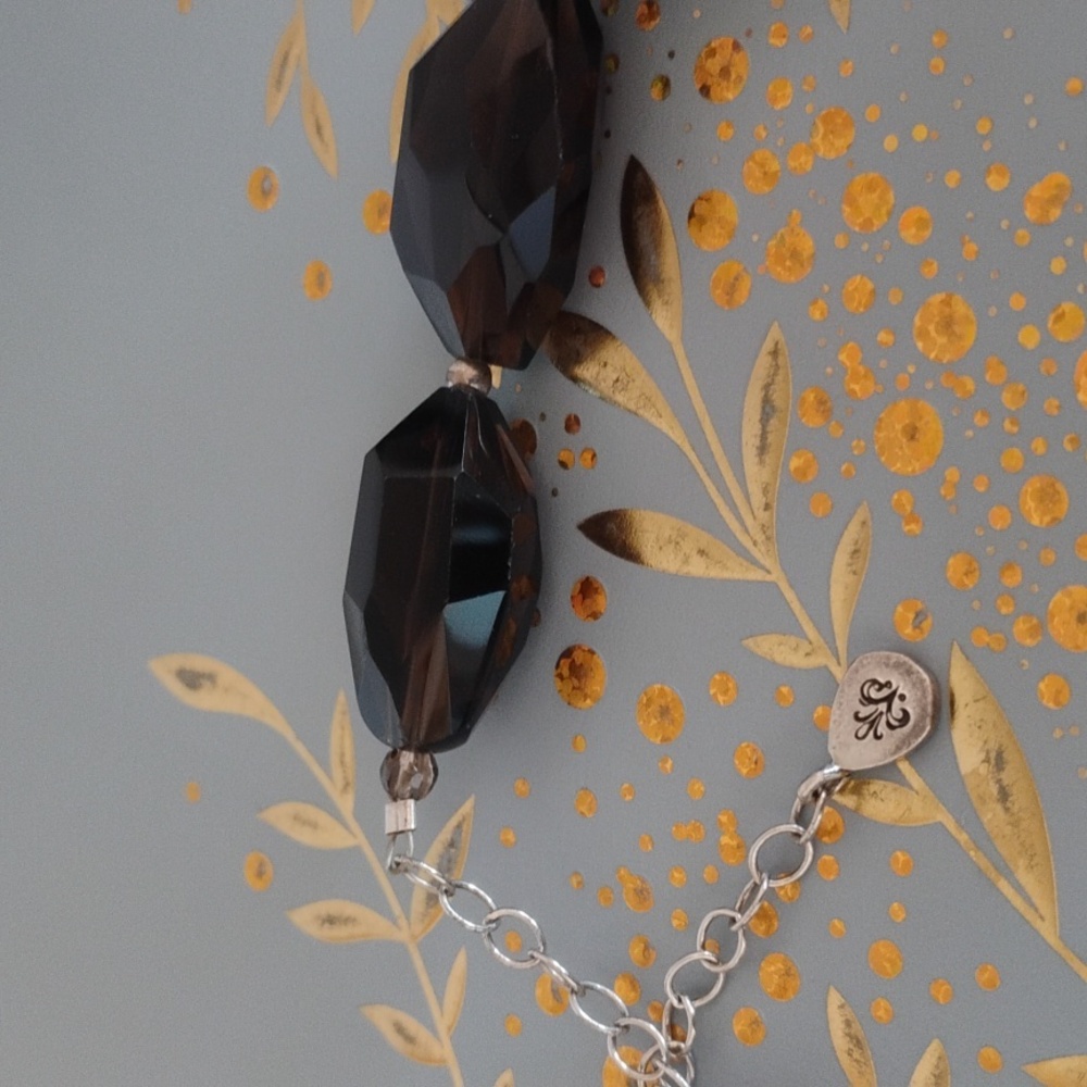 High Faceted Smoky Quartz Necklace - Picture 3 of 9